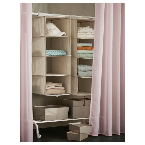 STENFRÖ sheer curtains, 1 pair, pink/with heading tape, 145x300 cm