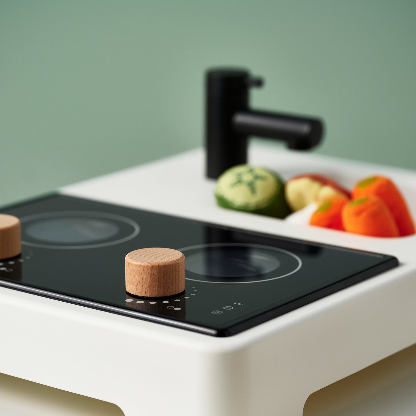 STENMUS mini-play kitchen, white/black, 43x32 cm