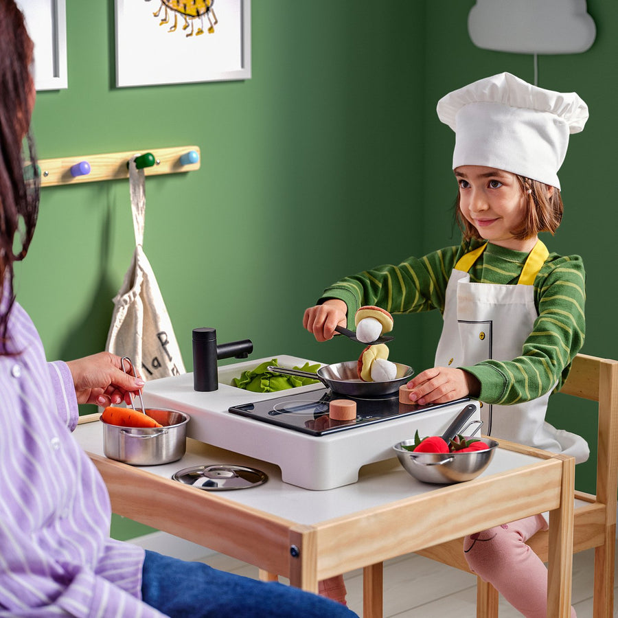 STENMUS mini-play kitchen, white/black, 43x32 cm