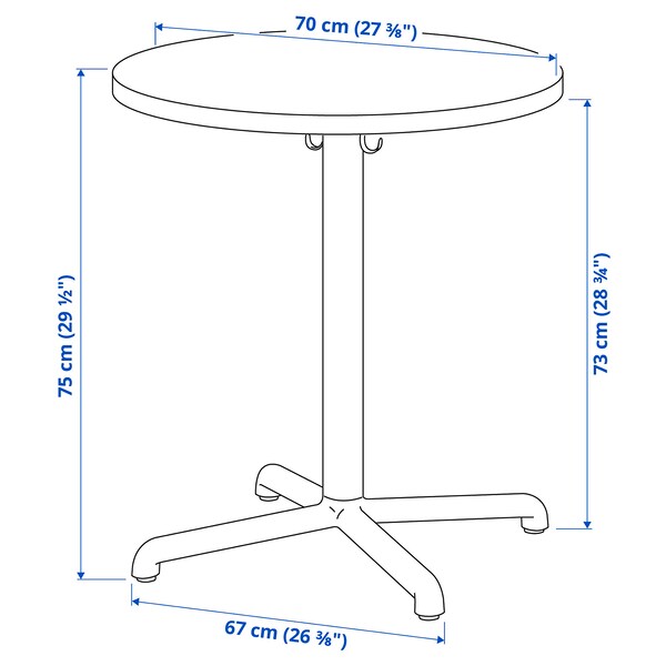 STENSELE / LIDÅS - Table and 2 chairs, anthracite anthracite/blue black, 70 cm