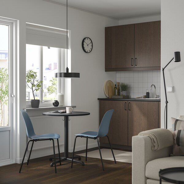 STENSELE / LIDÅS - Table and 2 chairs, anthracite anthracite/blue black, 70 cm