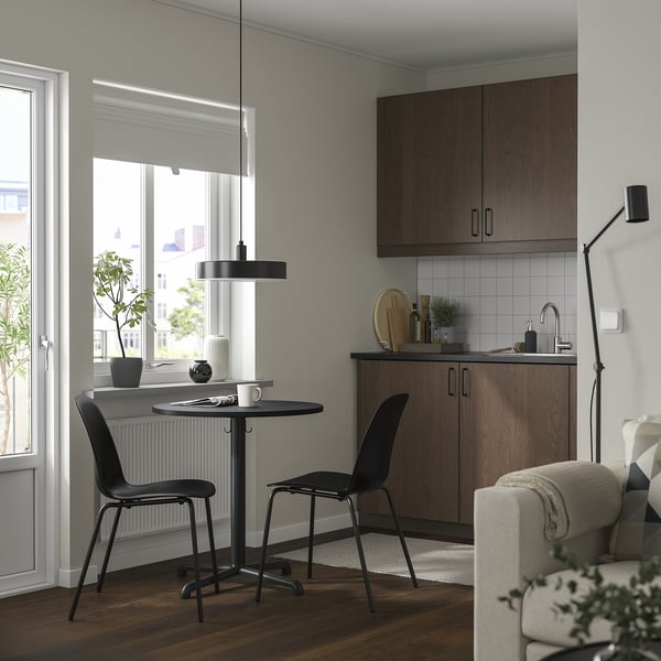 STENSELE / LIDÅS - STENSELE / LIDÅS Table and 2 chairs, anthracite anthracite/black/black, 70 cm
