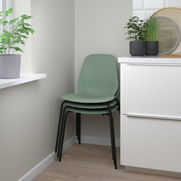 STENSELE / LIDÅS - Table and 2 chairs, anthracite anthracite/black green,70 cm