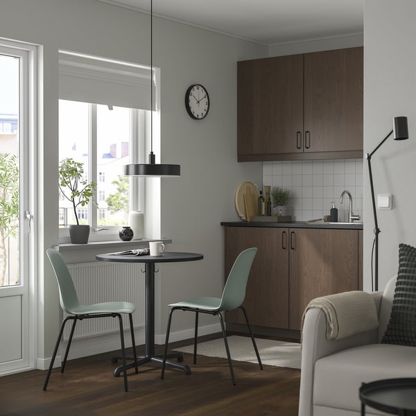 STENSELE / LIDÅS - STENSELE / LIDÅS Table and 2 chairs, anthracite anthracite/green black, 70 cm