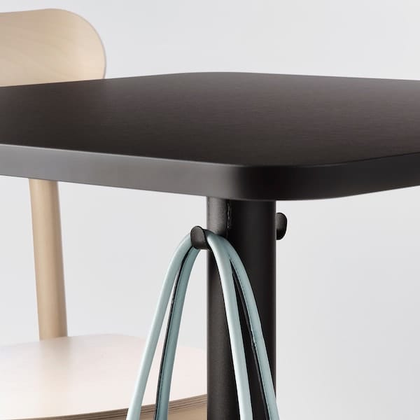 Ikea STENSELE / ODGER - Table and 2 chairs, anthracite anthracite/anthracite, 70x70 cm