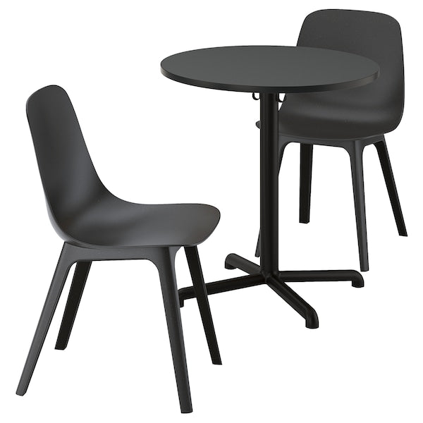 STENSELE / ODGER - Table and 2 chairs, anthracite anthracite/anthracite, 70 cm