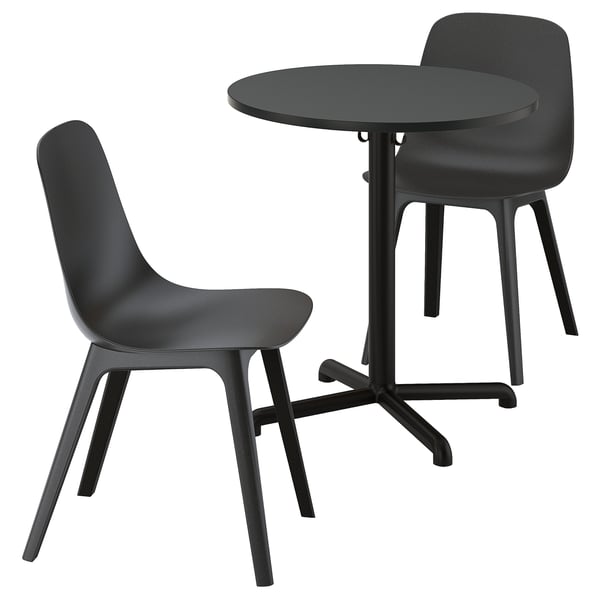 STENSELE / ODGER - STENSELE / ODGER Table and 2 chairs, anthracite anthracite/anthracite, 70 cm