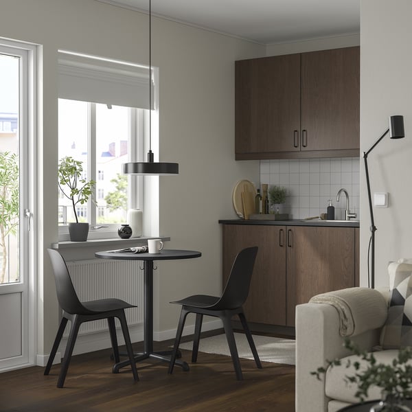 STENSELE / ODGER table and 2 chairs, anthracite anthracite/anthracite, 70 cm