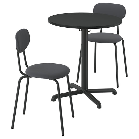 STENSELE / SANDSBERG table and 2 chairs, anthracite/Remmarn anthracite, 70 cm