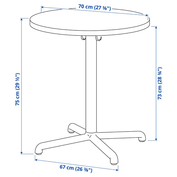 STENSELE table, anthracite/anthracite, 70 cm