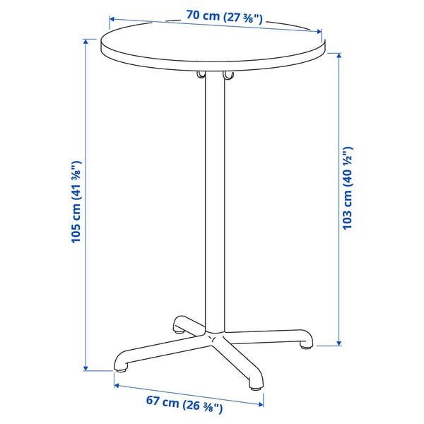 STENSELE - STENSELE Bar table, anthracite/anthracite, 70 cm