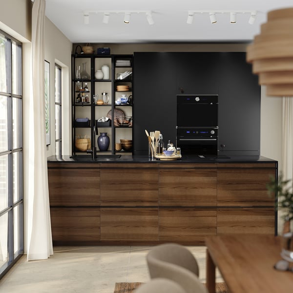 STENSTA drawer front, dark brown ash veneer, 80x20 cm