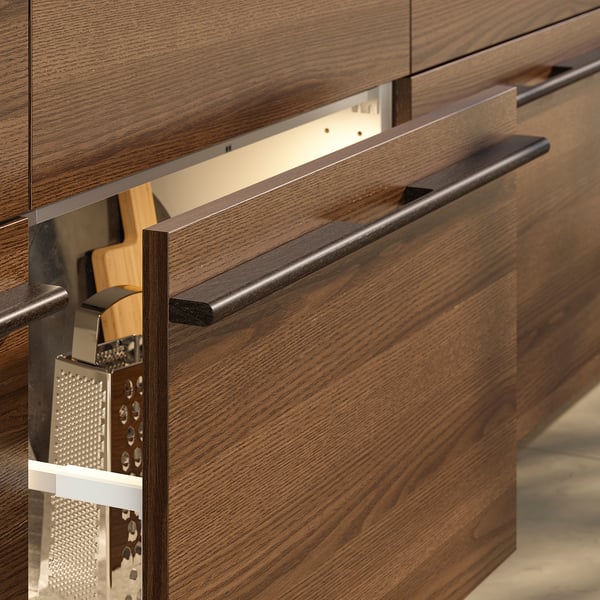 STENSTA drawer front, dark brown ash veneer, 60x20 cm
