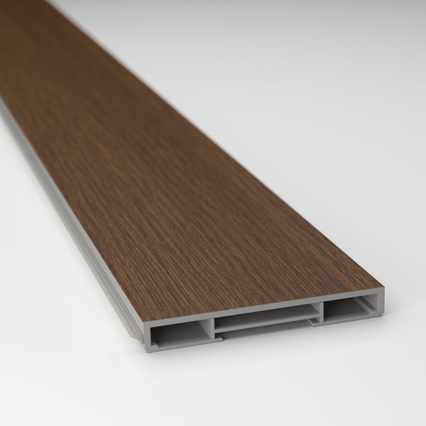STENSTA plinth, dark brown ash effect, 220x8 cm
