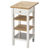 STENSTORP kitchen trolley, white/oak, 45x43x90 cm