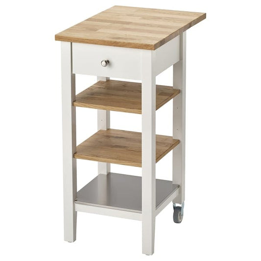 Ikea STENSTORP - Trolley, white/oak,45x43x90 cm