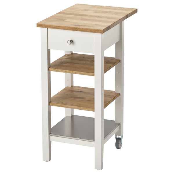 STENSTORP kitchen trolley, white/oak, 45x43x90 cm