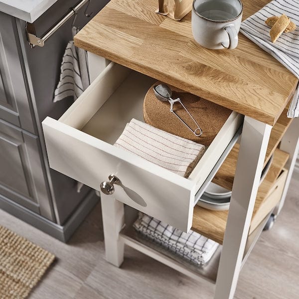 Ikea STENSTORP - Trolley, white/oak,45x43x90 cm