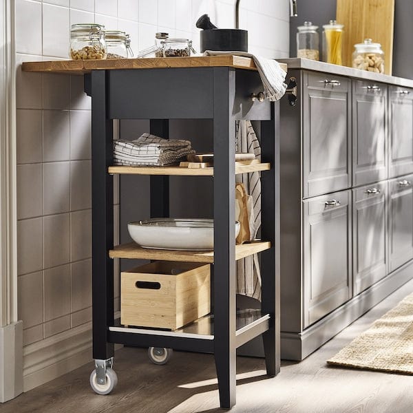 Ikea STENSTORP - Trolley, brown-black/oak,45x43x90 cm