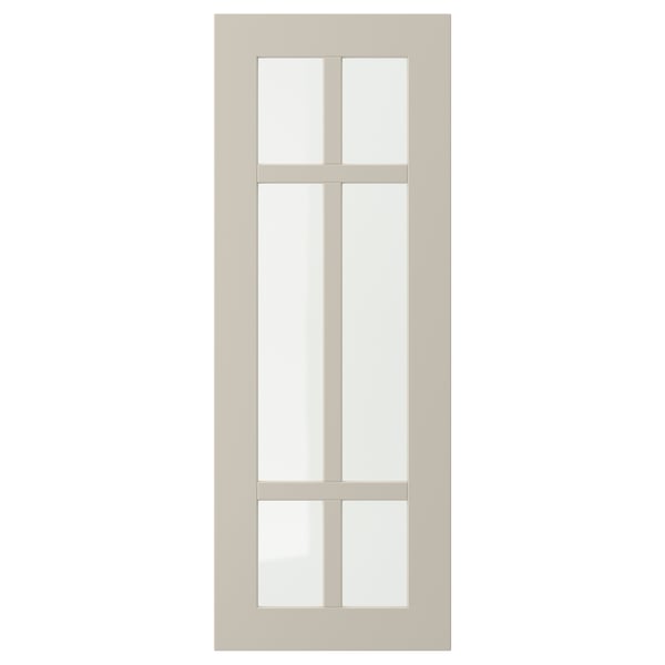STENSUND - STENSUND Glass door, beige, 30x80 cm