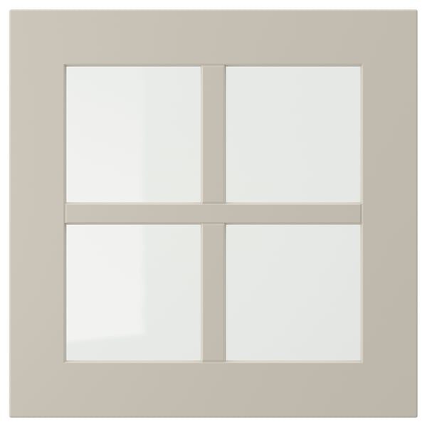 STENSUND glass door, beige, 40x40 cm
