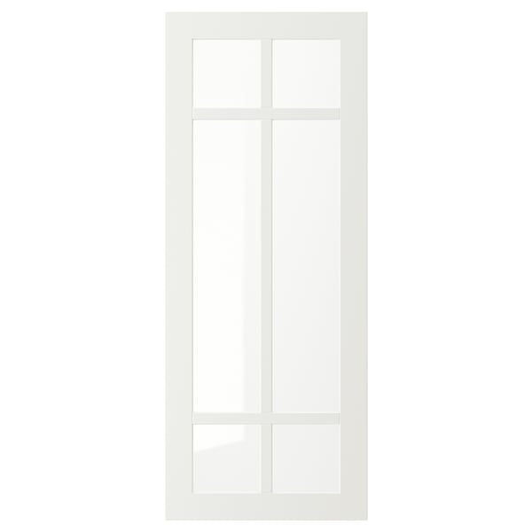 STENSUND glass door, white, 40x100 cm