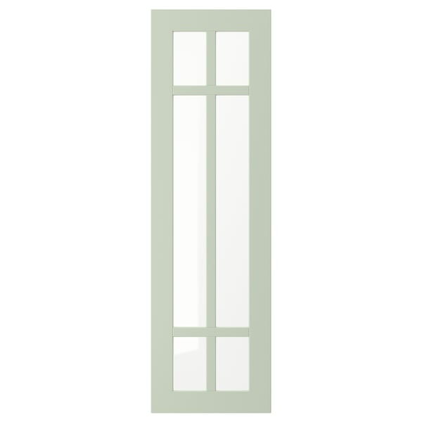 STENSUND glass door, light green, 30x100 cm
