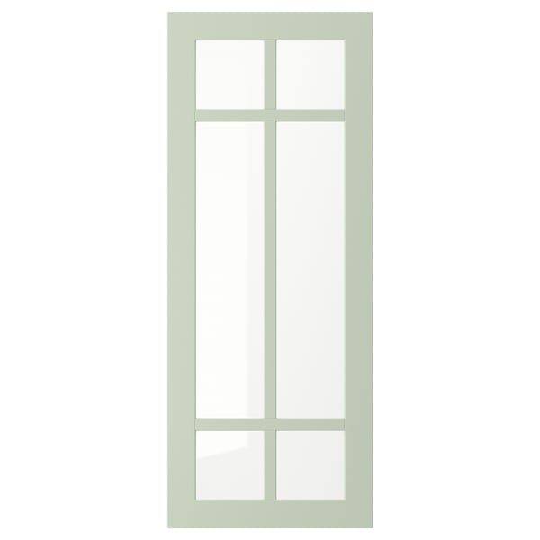 STENSUND - STENSUND Glass door, light green, 40x100 cm