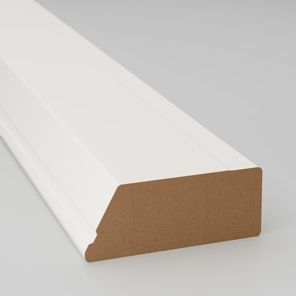 STENSUND contoured deco strip/moulding, white, 221x3 cm