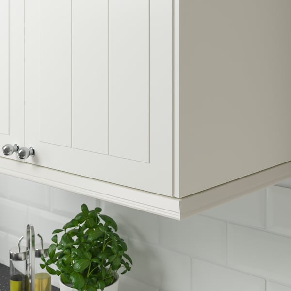 STENSUND contoured deco strip/moulding, white, 221x3 cm