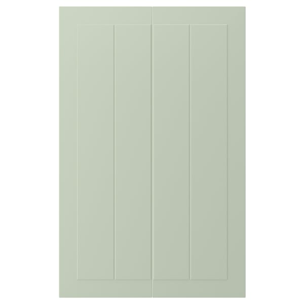 STENSUND 2-p door f corner base cabinet set, light green, 25x80 cm