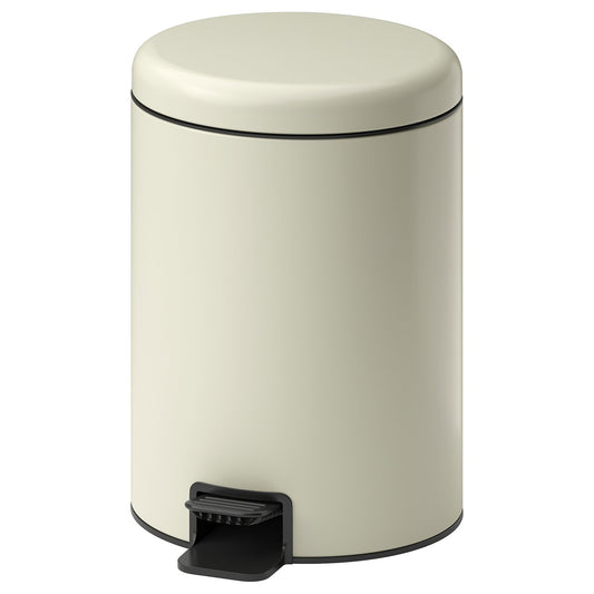 STENTRAPPA pedal bin, light grey-beige, 24 cm