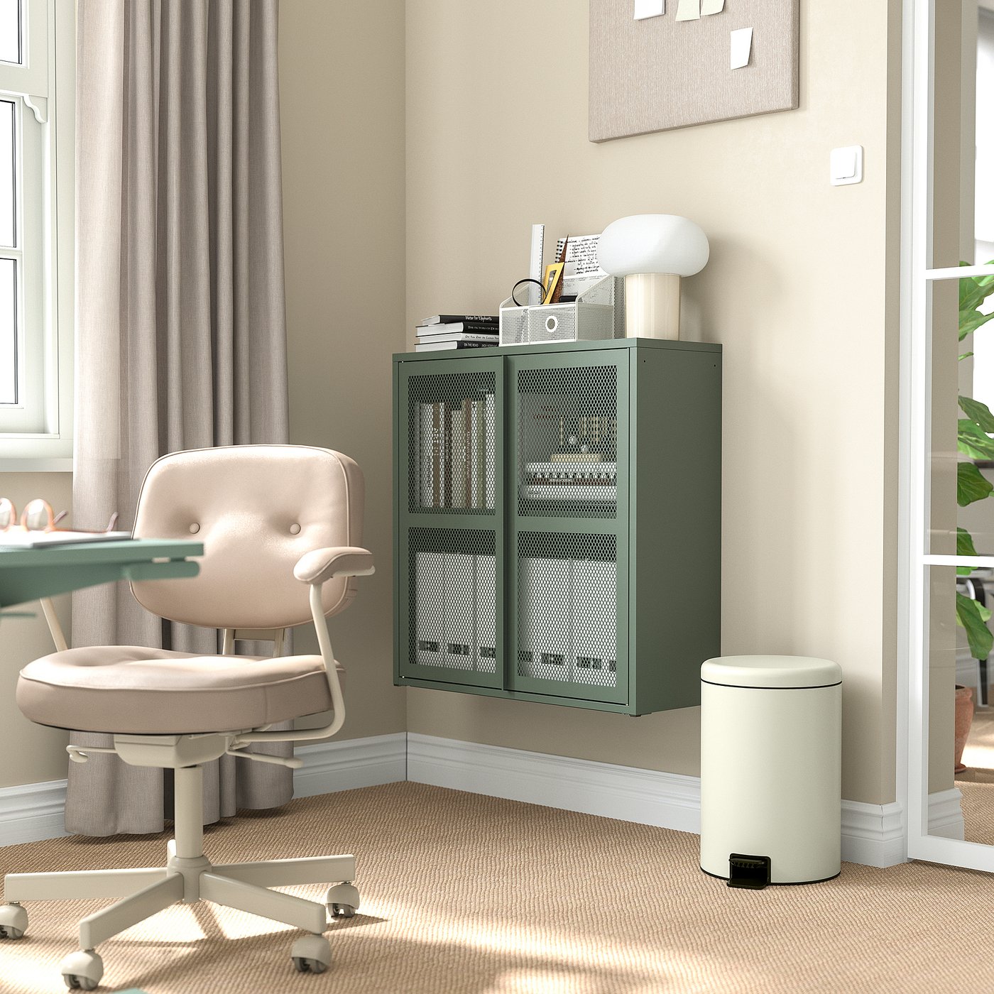 STENTRAPPA pedal bin, light grey-beige, 18 l