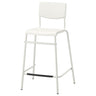STIG bar stool with backrest, counter height white/white, 63 cm