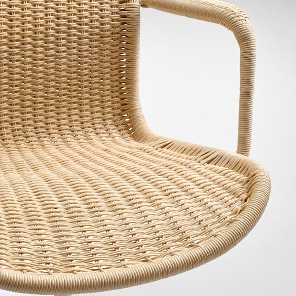 Ikea STIGBYGEL - Swivel chair with armrests, beige/white