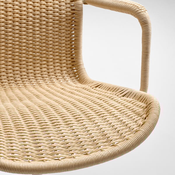 STIGBYGEL - STIGBYGEL Swivel chair with armrests, beige/white