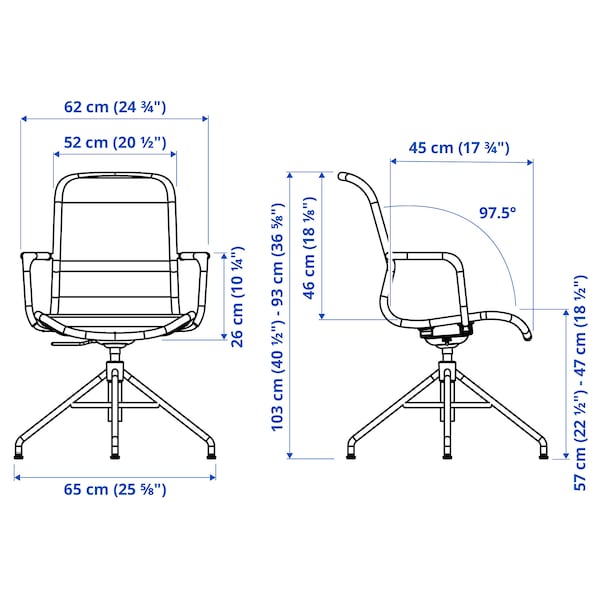 STIGBYGEL - Swivel chair with armrests, beige/white