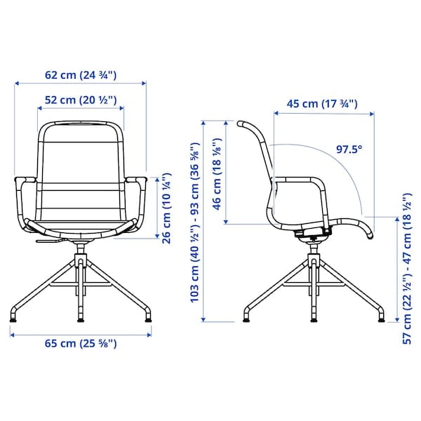 Ikea STIGBYGEL - Swivel chair with armrests, beige/white