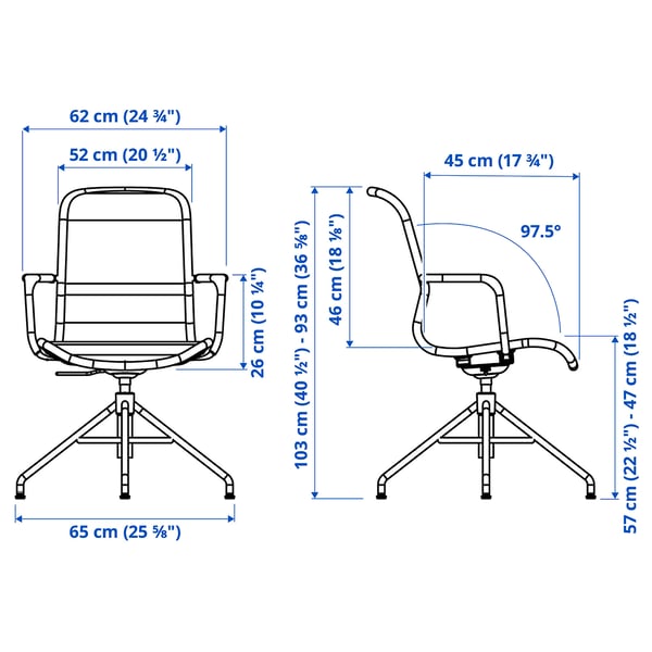 STIGBYGEL - STIGBYGEL Swivel chair with armrests, beige/white
