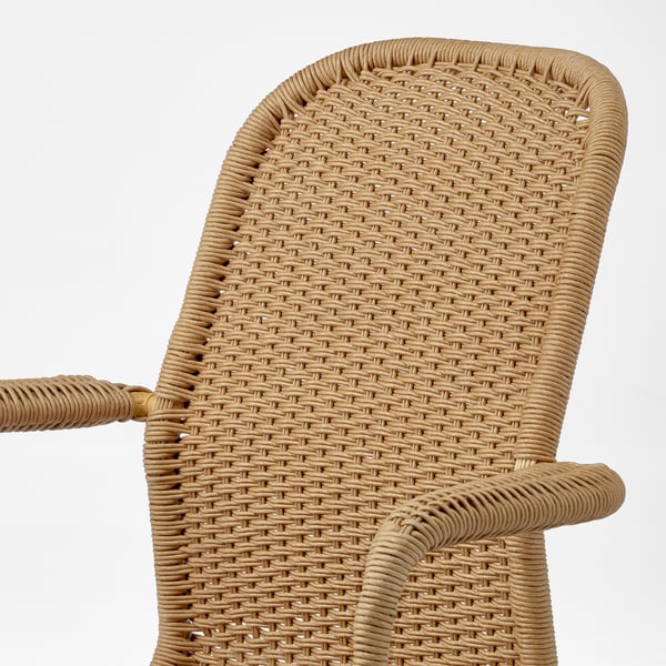 STIGBYGEL swivel chair with armrests, brown/black, 52x103x70 cm