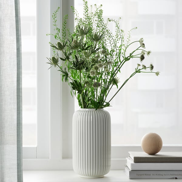 STILREN vase, white, 22 cm