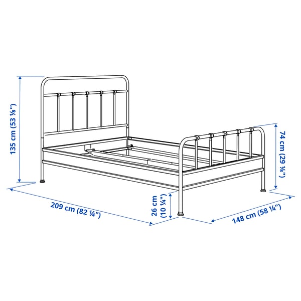 STJÄRNÖ / GRÅFJÄLLET bedroom furniture, set of 3, anthracite, 140x200 cm