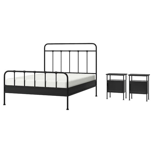 Ikea STJÄRNÖ / GRÅFJÄLLET - 3-piece bedroom set, anthracite,140x200 cm