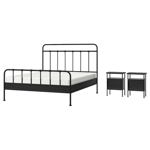 STJÄRNÖ / GRÅFJÄLLET - 3-piece bedroom set, anthracite,160x200 cm