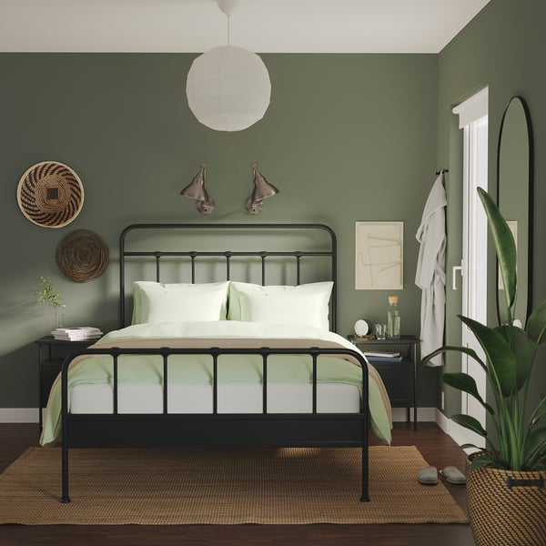 STJÄRNÖ / GRÅFJÄLLET bedroom furniture, set of 3, anthracite, 140x200 cm