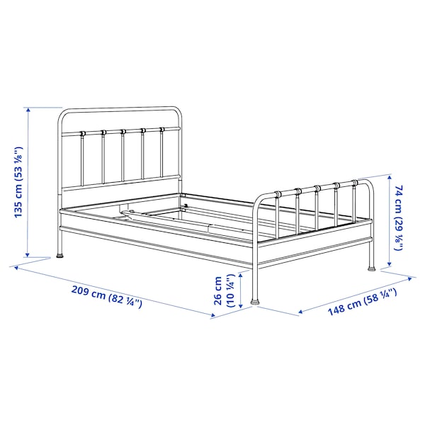 STJÄRNÖ - Bed frame, anthracite/Leirsund,140x200 cm