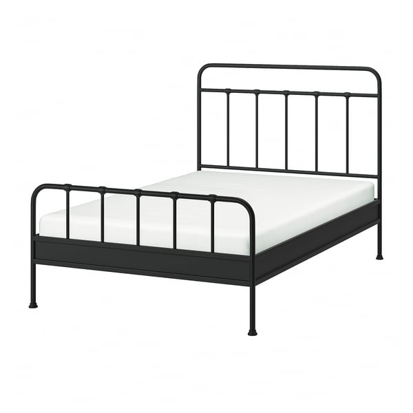 STJÄRNÖ bed frame, anthracite/Leirsund, 140x200 cm