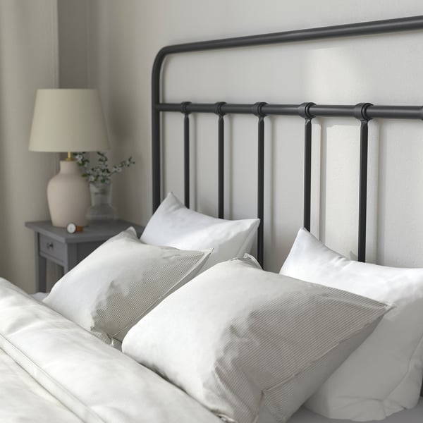 STJÄRNÖ bed frame, anthracite/Lindbåden, 160x200 cm