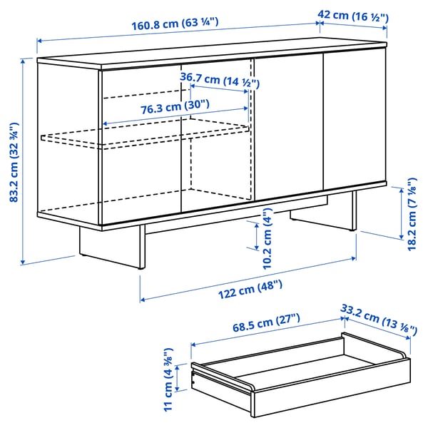 STOCKHOLM 2025 - STOCKHOLM 2025 Sideboard, oak veneer, 161x42x83 cm