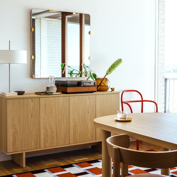 STOCKHOLM 2025 sideboard, oak veneer, 161x42x83 cm
